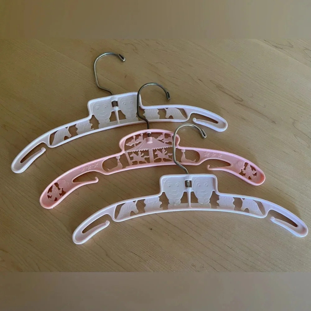 Set of 3 Pink Vintage 1970s Nursery Hangers
